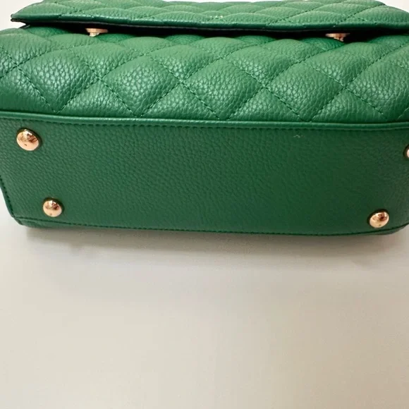 Dune Green Quilted Leather Shoulder Bag - Picture 3 of 8